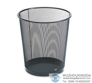 Black Wire Mesh Wastebasket
