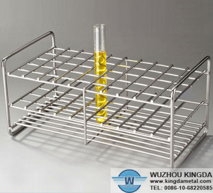 Laboratory metal test tube rack