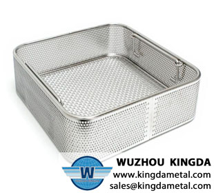 Medical perforated sterilizing basket