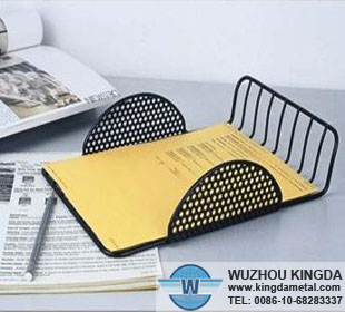 Metal mesh desk letter tray