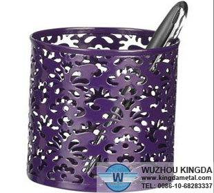Metal mesh pen pot