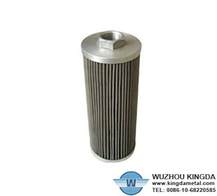 Oil pleated filter cartridge