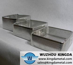 Perforated medical sterilizing basket