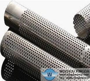 Perforated metal filter pipe