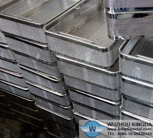 Perforated stainless steel medical tray