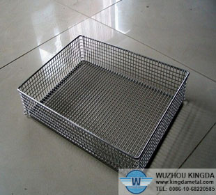 Rectangular stainless steel wire mesh baskets