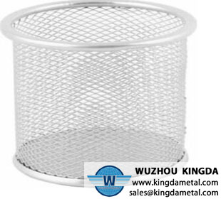 Round wire metal pen pot