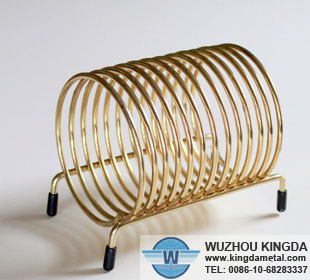 Spiral golden metal letter holder