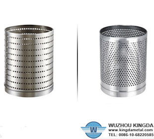 Stainless perforated waste bin