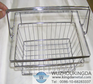 Stainless steel basket in shop