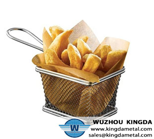 Stainless steel mesh fryer basket