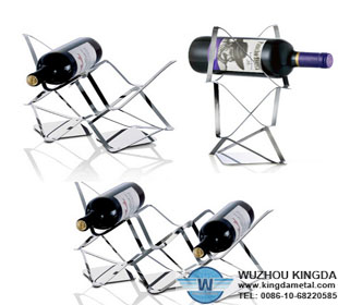 Stainless wine bottle supports
