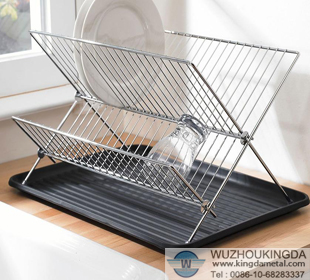 Folding Dish Rack - Dish Drainer Folds Away When Not in Use