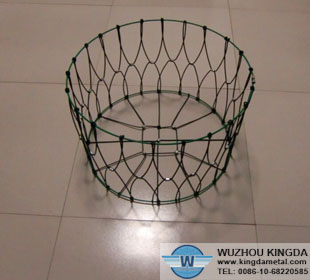 Wire basket light in laundry