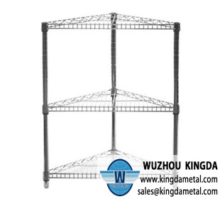 Wire shelving corner rack