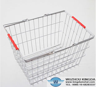 Metal mesh wire shopping basket