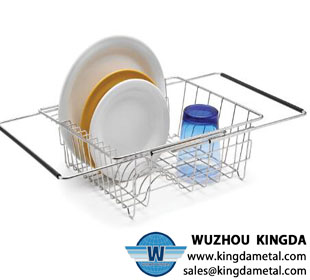 Wire sink dish drainer