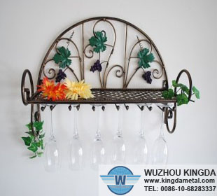 Wrought iron wine glass rack