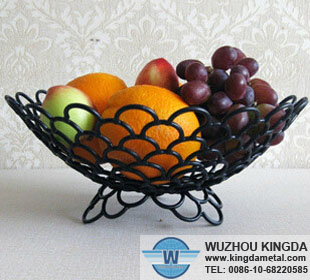 Black metal fruit basket