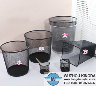 Black wire wastebasket