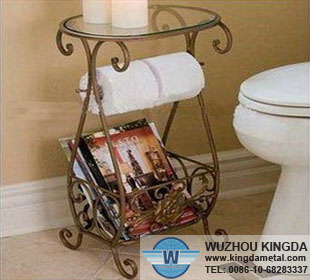 Book rack in bathroom