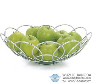 Chrome plated wire fruit basket