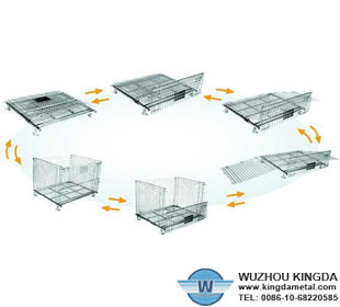 Collapsible metal storage containers