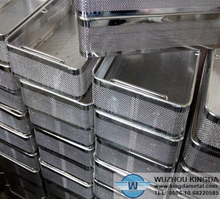Container stainless steel perforated