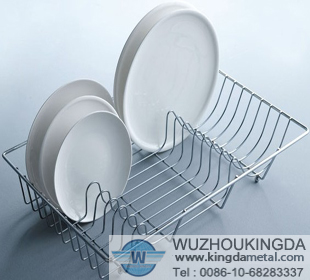 Corner sink dish rack