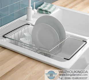 Dish rack for deep sink