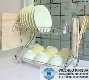 Dish rack in kitchen