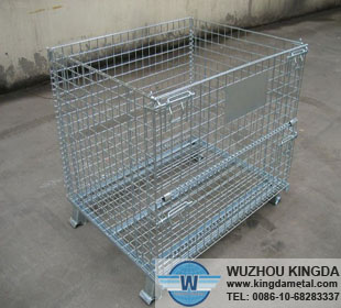 Electro galvanized collapsible mesh cage
