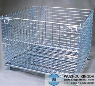 Folding storage wire mesh basket