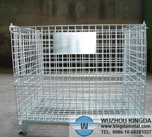 Galvanized wire mesh container