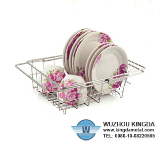 In sink dish drainer