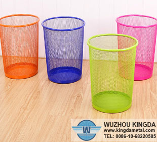 Mesh wire wastebasket