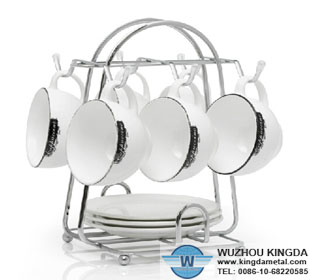 Metal coffee cup rack