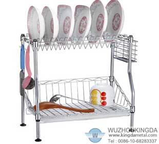 Metal kitchen dish drying rack