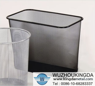 Metal mesh waste paper basket