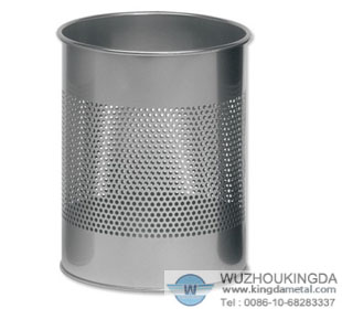 Round perforated waste bin