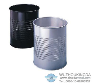 Round perforated waste bin