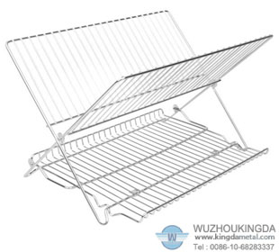 Stainless folding dish drainer