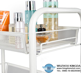 Stainless pegboard basket shelves