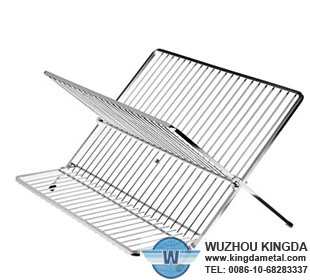 Stainless steel folding dish racks