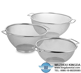 Stainless steel kitchen mesh colander basket