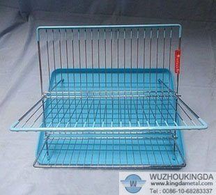 Steel metal folding dish drainer