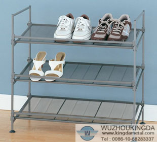 Three-tier mesh shoe storage rack