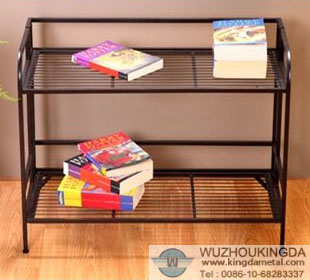 Two-tier mesh shoe storage rack