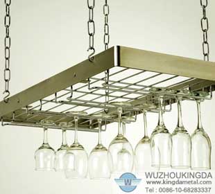 Wall Mounted Glass Racks Hanging Wine Rack Wuzhou Kingda Wire