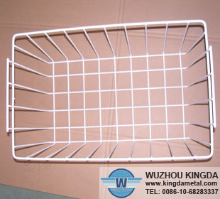 White wire freezer storage baskets